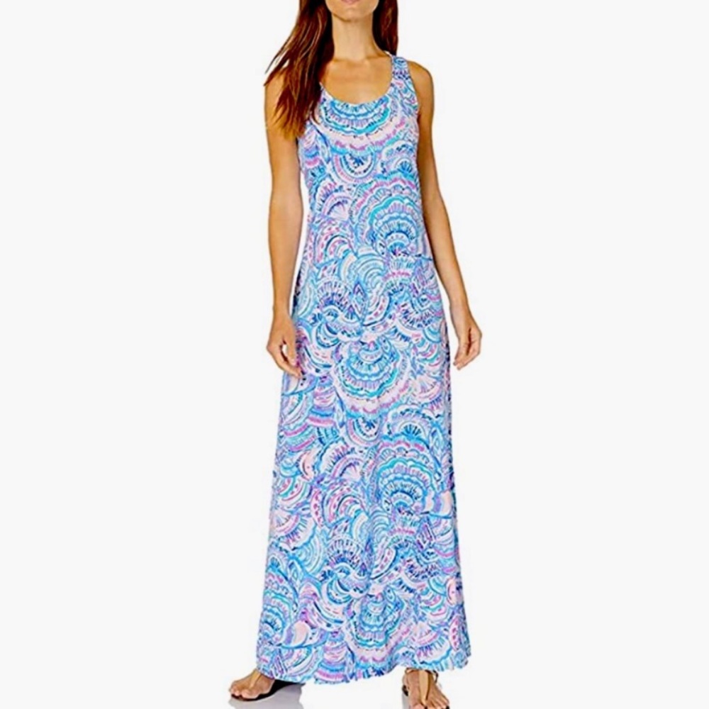Lilly Pulitzer Treena Maxi Happy as a Clam size S EUC